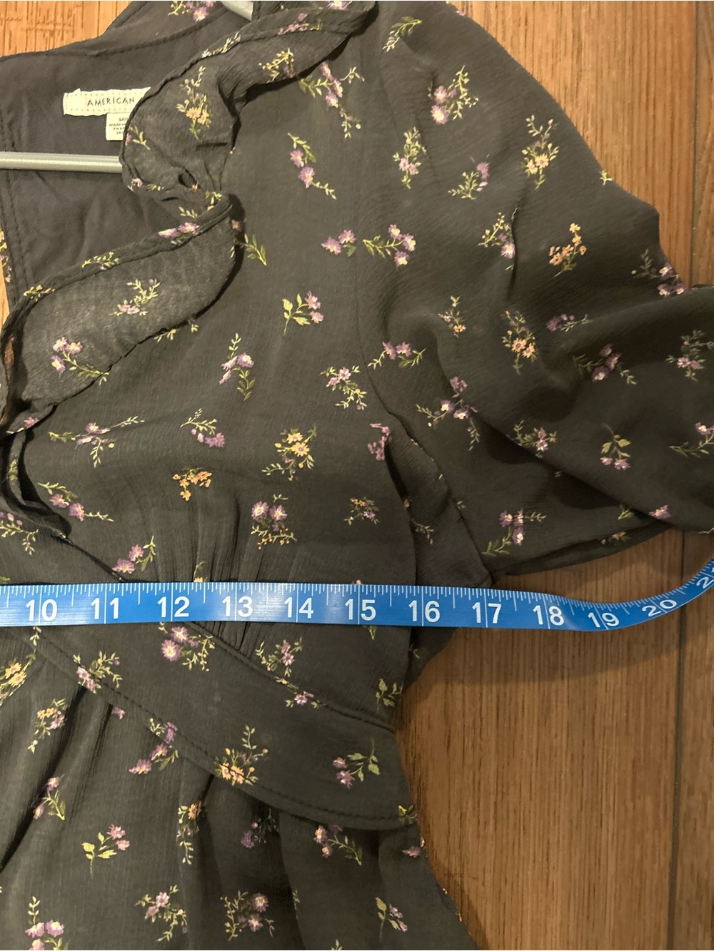 American Eagle Floral Ruffled Mini Dress, Vintage 90’s Inspired, Boho Babydoll M - Picture 7 of 10